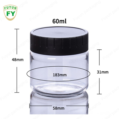 60ml 100ml Botol Kemasan Plastik Perawatan Kulit Dengan Tutup Putih
