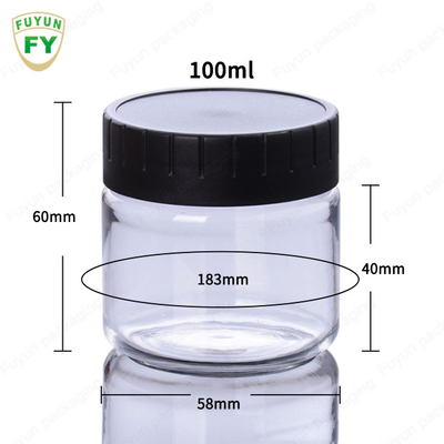 60ml 100ml Botol Kemasan Plastik Perawatan Kulit Dengan Tutup Putih